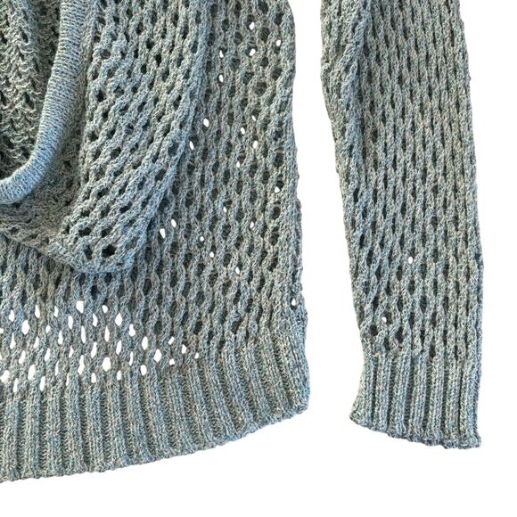 INC International Concepts Women's Blue Seashell Open Stitch Hoodie Sweater XL - Picture 11 of 11